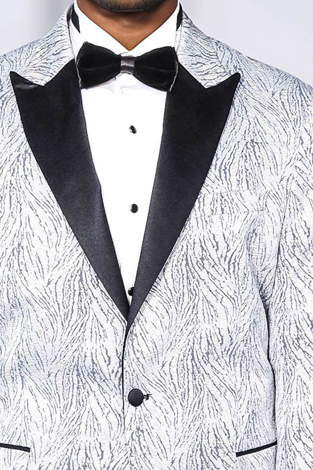 Blazer de fiesta para hombre en azul claro con estampado brillante - Wessi