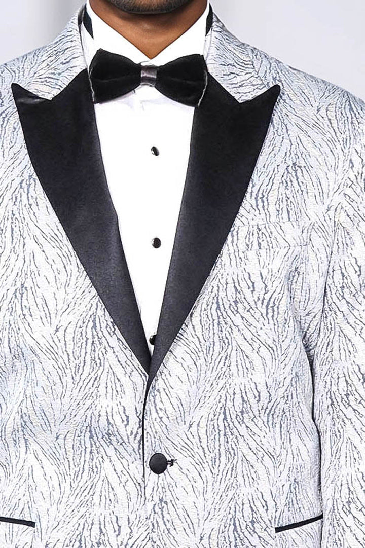 Blazer de fiesta para hombre en azul claro con estampado brillante - Wessi
