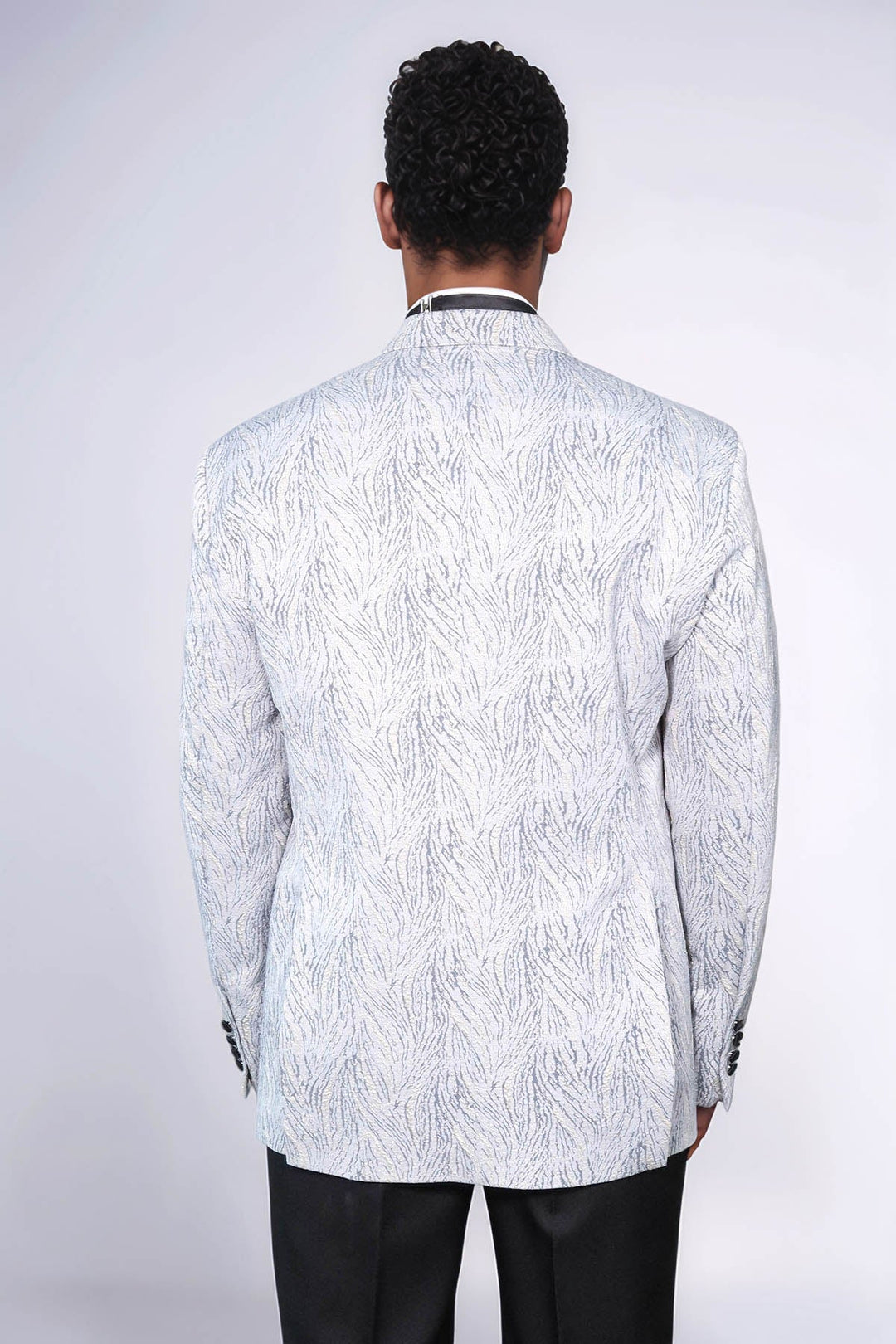 Blazer de fiesta para hombre en azul claro con estampado brillante - Wessi