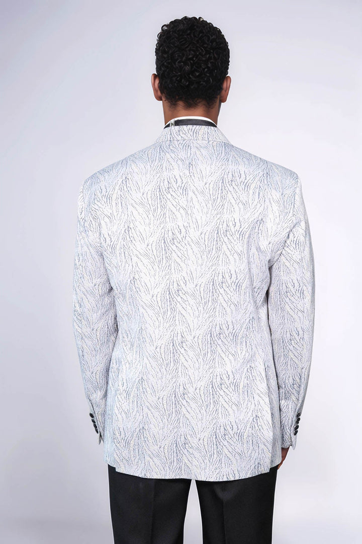 Blazer de fiesta para hombre en azul claro con estampado brillante - Wessi