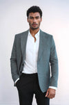 Blazer deportivo gris liso y ajustado para hombre - Wessi