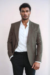 Blazer deportivo marrón liso y ajustado para hombre - Wessi