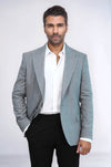 Blazer gris con solapas anchas y estampado para hombre - Wessi