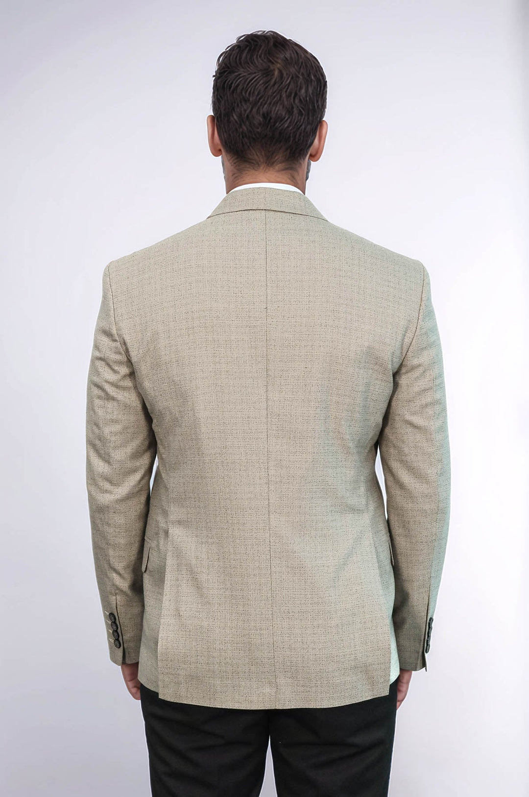 Blazer de hombre color crema con solapas anchas y estampado - Wessi