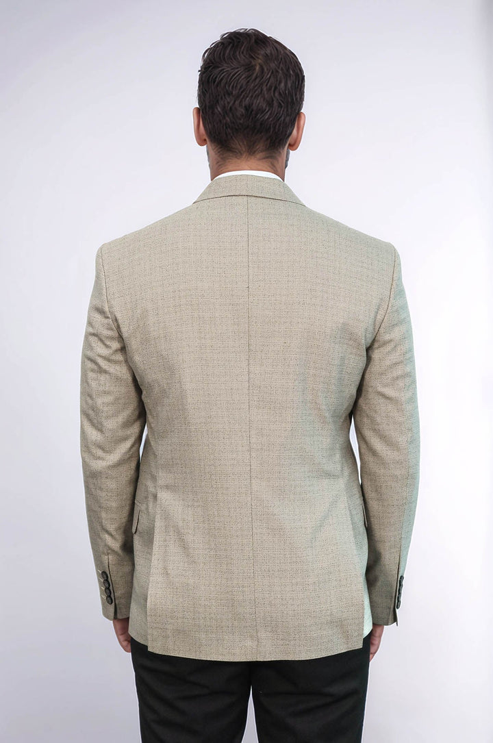 Blazer de hombre color crema con solapas anchas y estampado - Wessi
