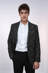 Blazer deportivo negro con estampado y corte entallado para hombre - Wessi