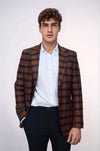Blazer ajustado de cuadros color tostado - Wessi