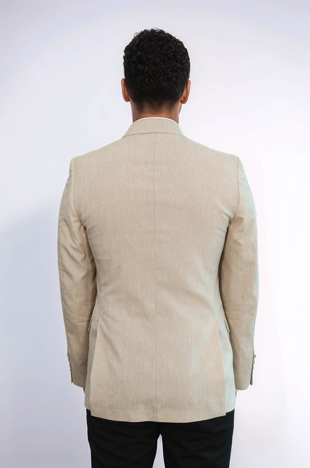 Chaqueta deportiva beige con solapa de pico y rayas - Wessi