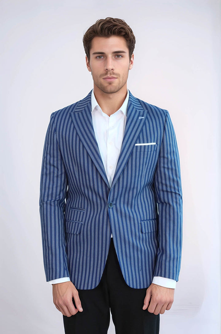 Blazer ajustado de rayas azules - Wessi