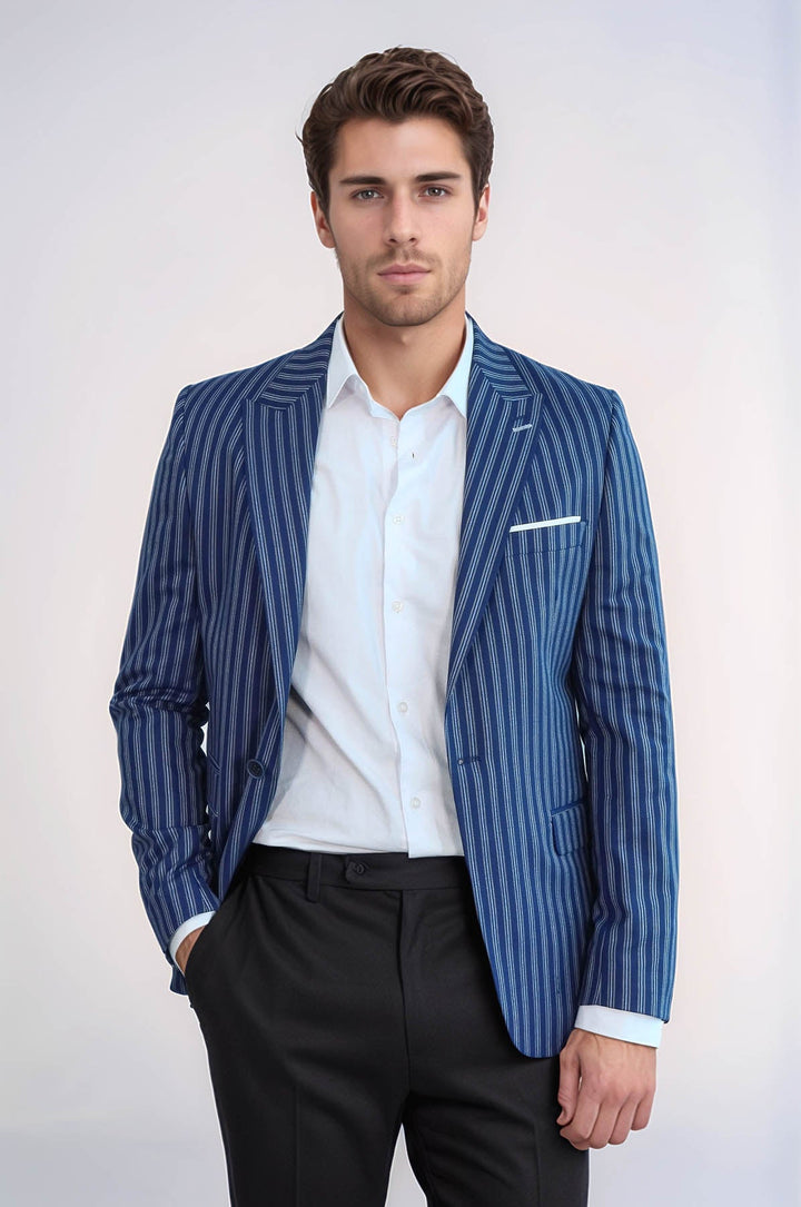 Blazer ajustado de rayas azules - Wessi