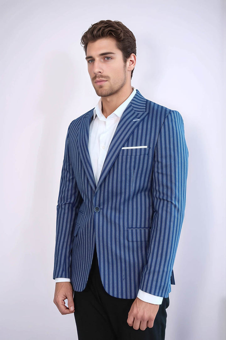 Blazer ajustado de rayas azules - Wessi