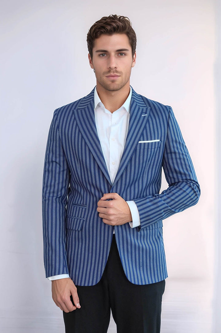 Blazer ajustado de rayas azules - Wessi