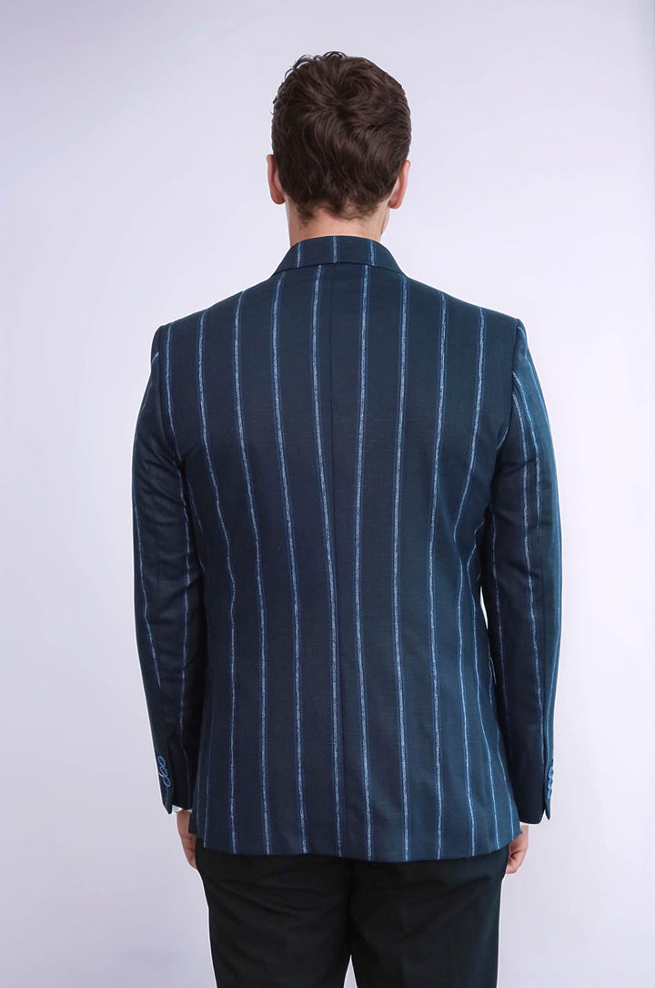 Blazer ajustado de rayas azul oscuro - Wessi