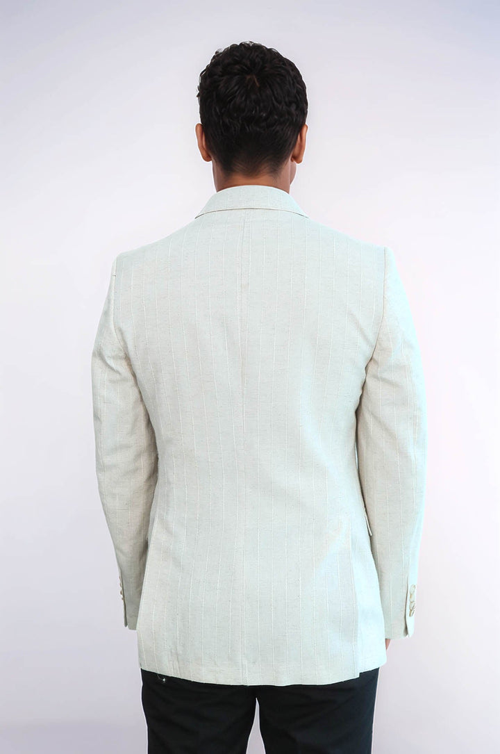 Chaqueta deportiva de rayas color crema con solapa de pico - Wessi