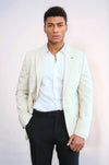 Chaqueta deportiva de rayas color crema con solapa de pico - Wessi