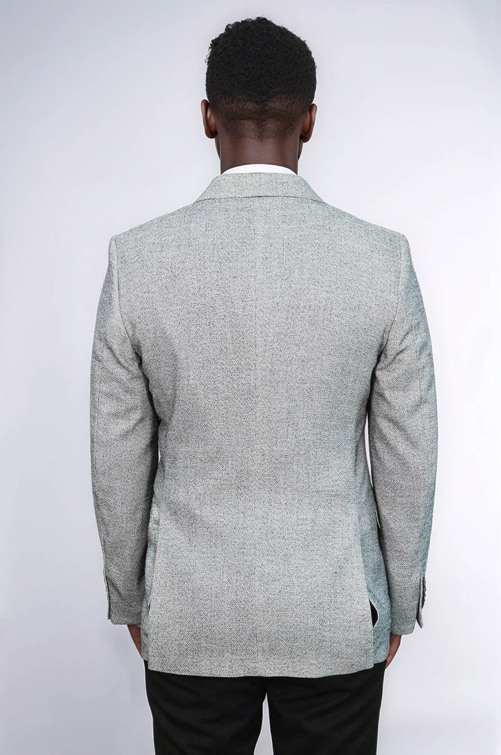Blazer gris ajustado con estampado para hombre - Wessi
