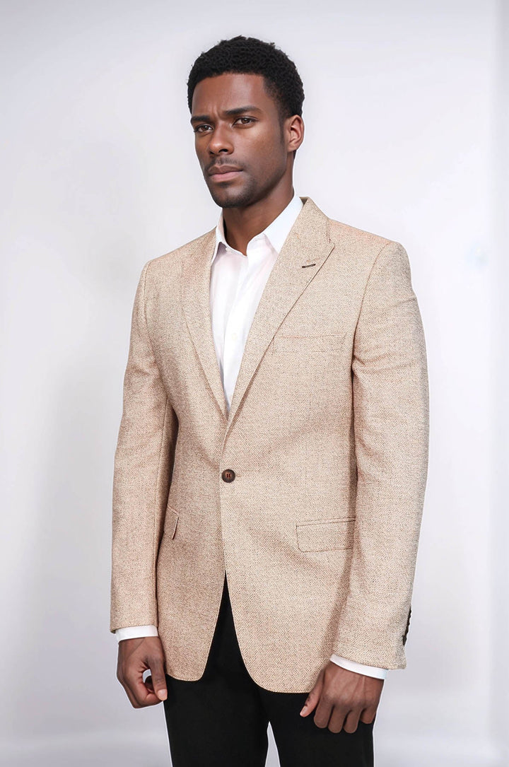 Blazer amarillo ajustado con estampado - Wessi