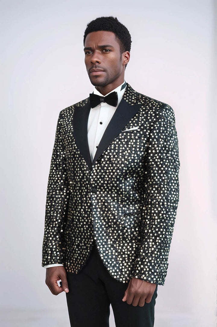 Blazer de fiesta con estampado brillante y efecto ahumado | Wessi
