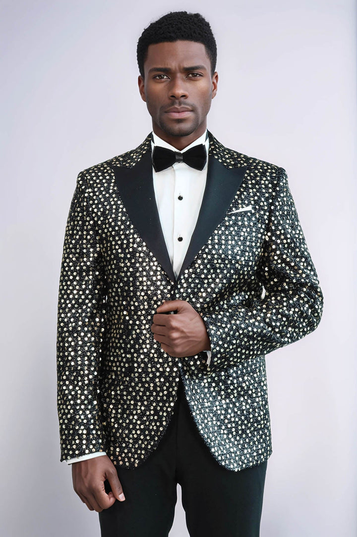 Blazer de fiesta con estampado brillante y efecto ahumado | Wessi