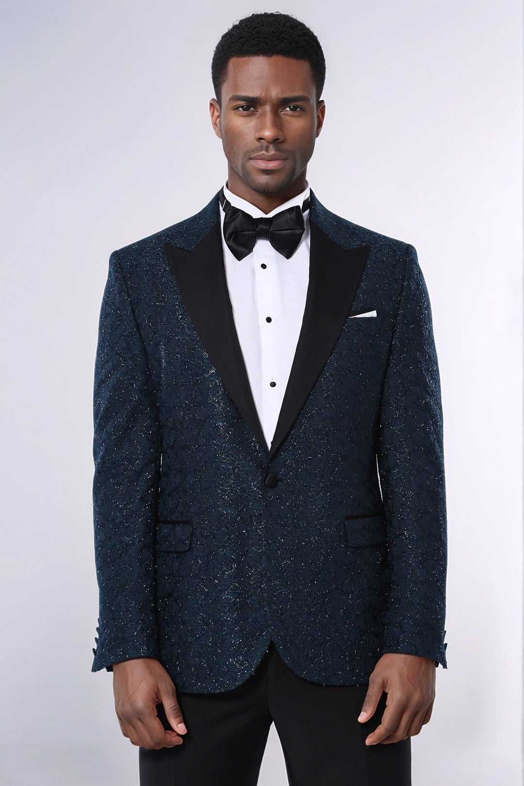 Blazer de fiesta para hombre con estampado de purpurina verde - Wessi