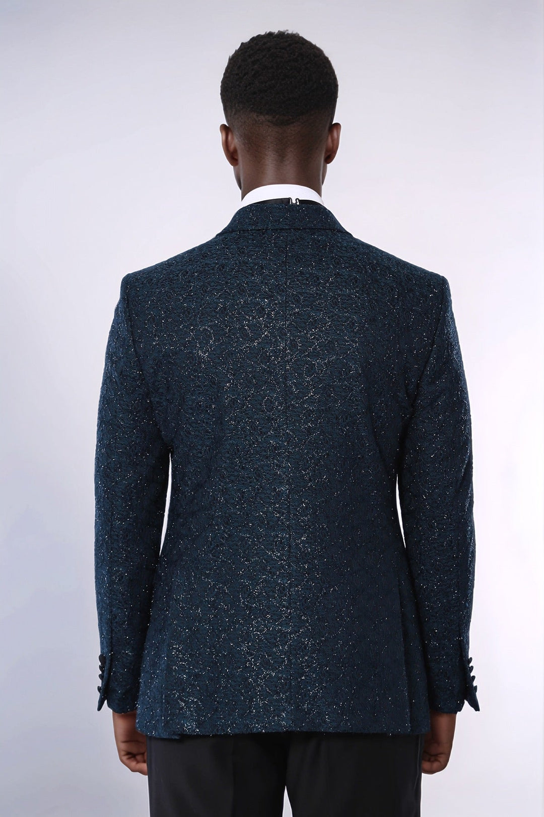 Blazer de fiesta para hombre con estampado de purpurina verde - Wessi