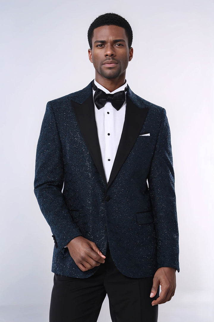 Blazer de fiesta para hombre con estampado de purpurina verde - Wessi