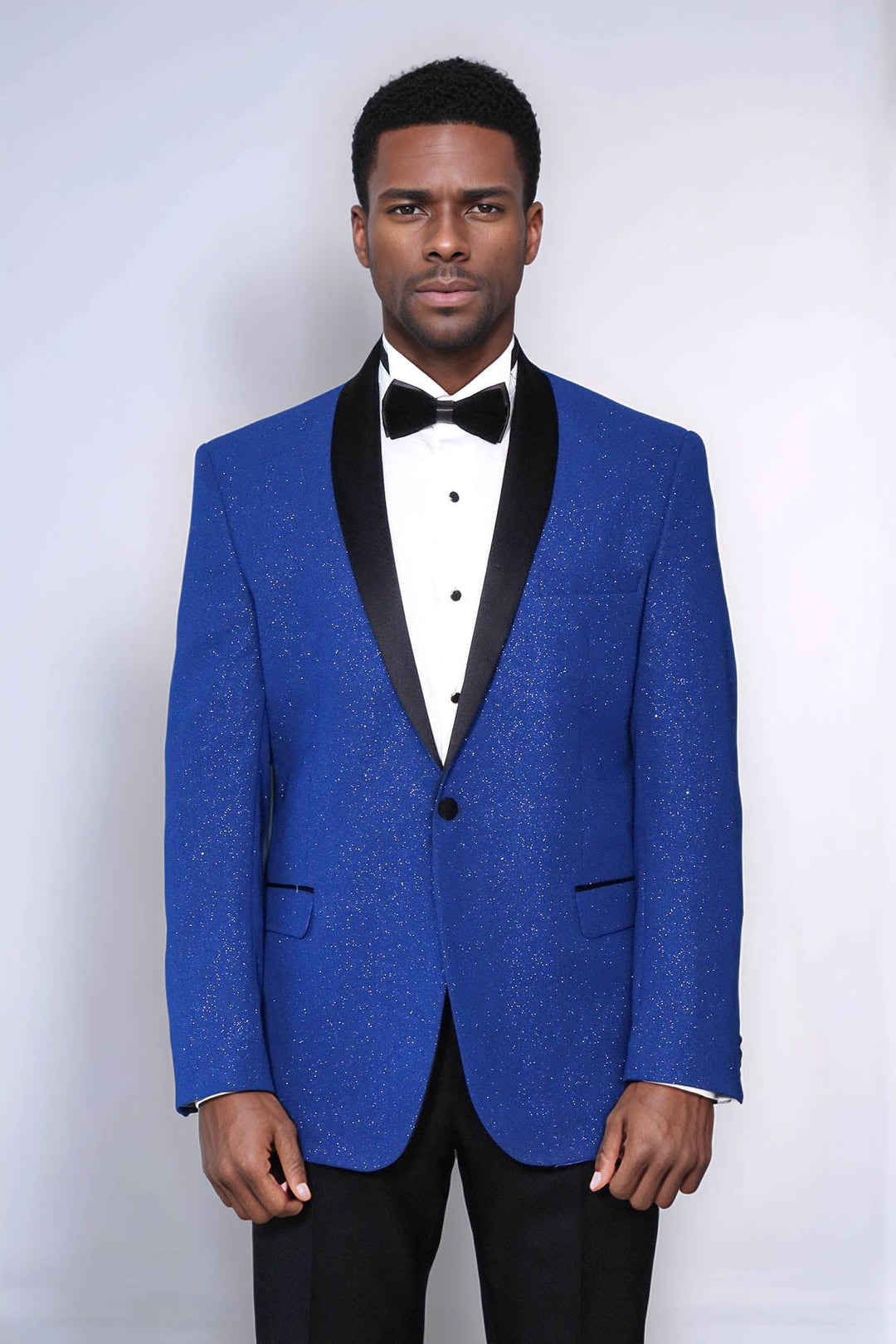 Shawl Lapel Navy Blue Men Prom Blazer - Wessi