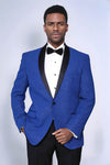 Shawl Lapel Navy Blue Men Prom Blazer - Wessi