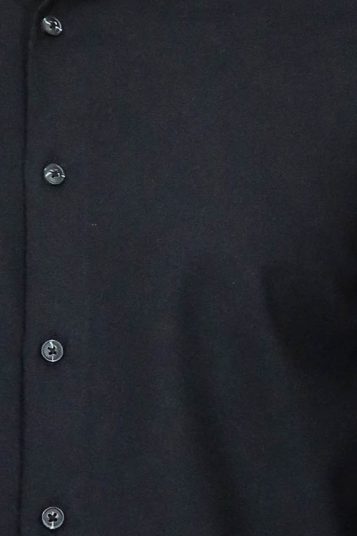 Camisa de leñador negra lisa y ajustada para hombre - Wessi