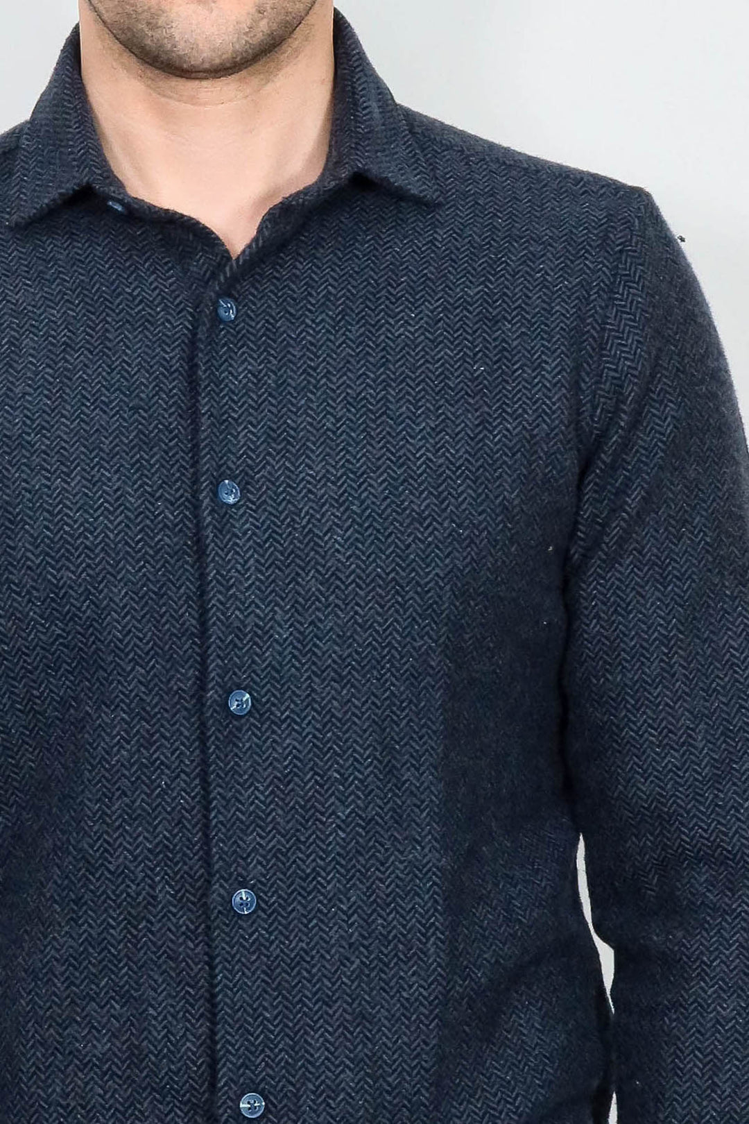 Camisa de leñador para hombre con estampado azul marino de invierno - Wessi