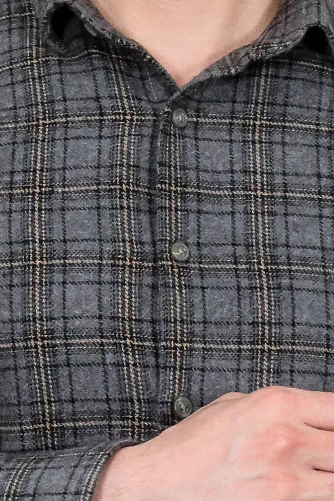 Camisa de leñador a cuadros gris oscuro para hombre - Wessi