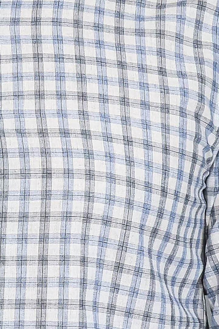 Camisa de cuadros azul de corte ajustado - Wessi