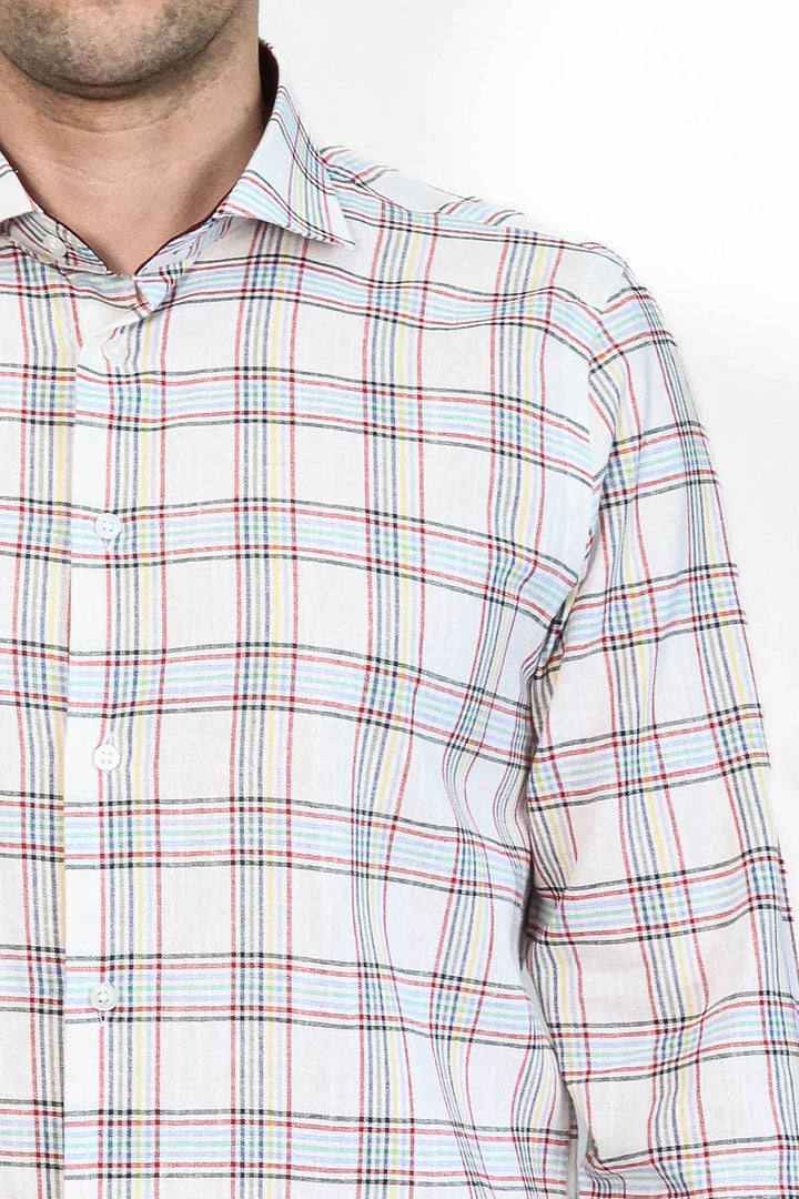 Camisa informal a cuadros blanca | Wessi