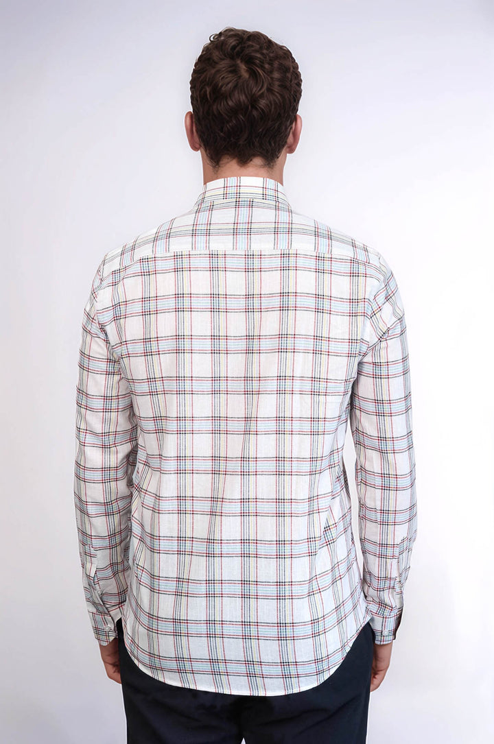 Camisa informal a cuadros blanca | Wessi