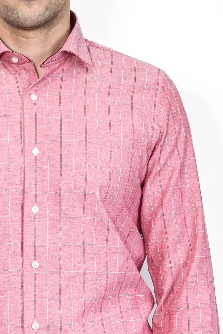 Camisa de cuadros burdeos claro para hombre | Wessi
