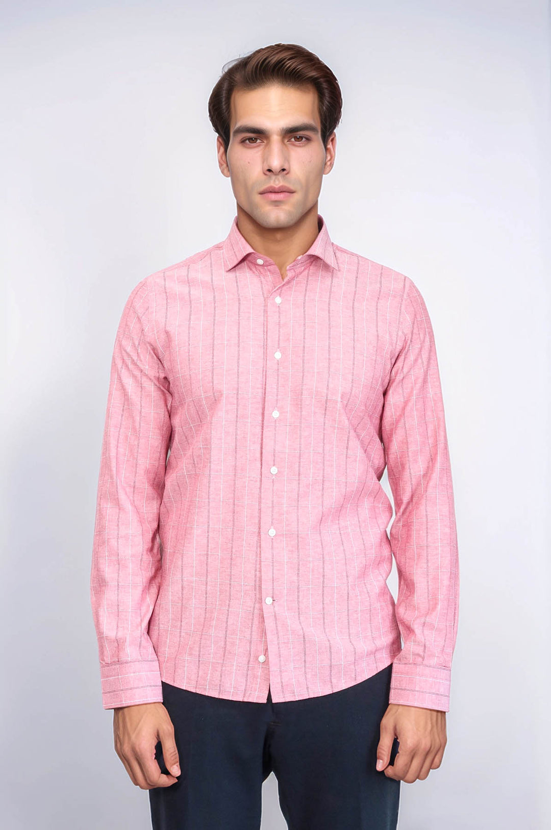 Camisa de cuadros burdeos claro para hombre | Wessi