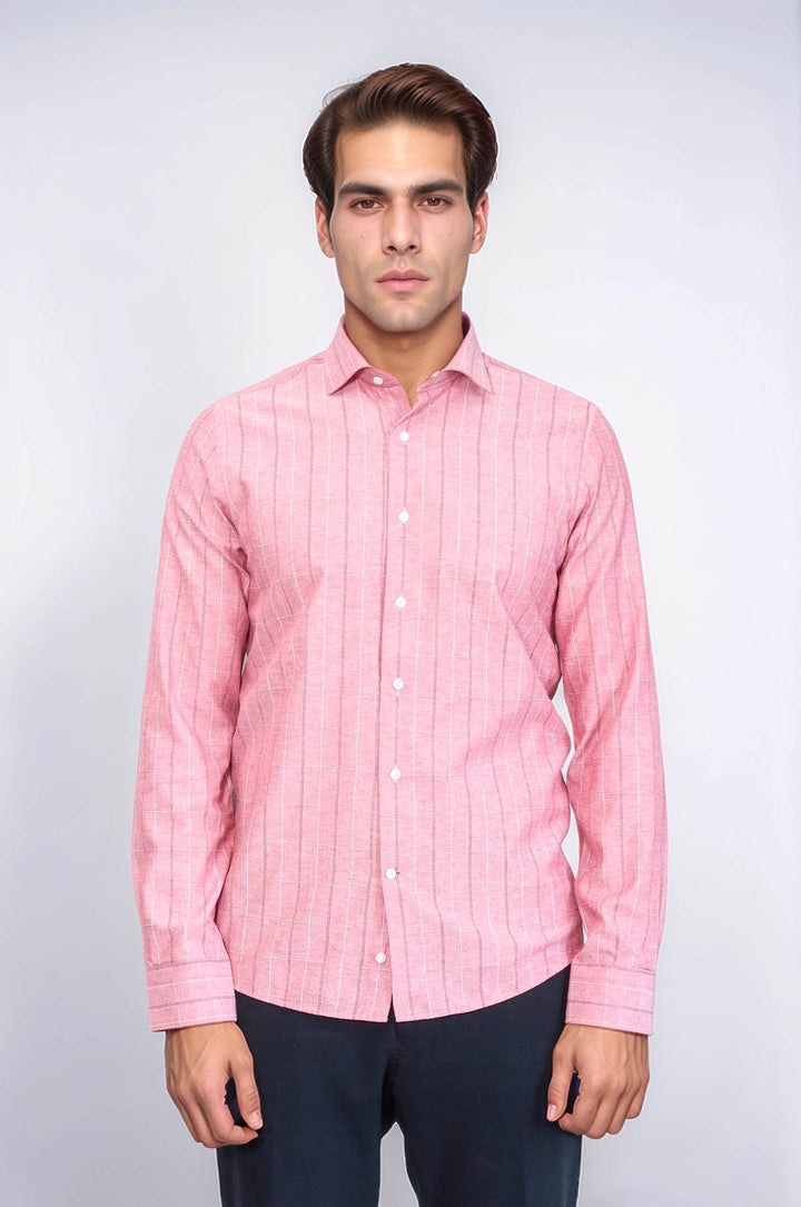 Camisa de cuadros burdeos claro para hombre | Wessi