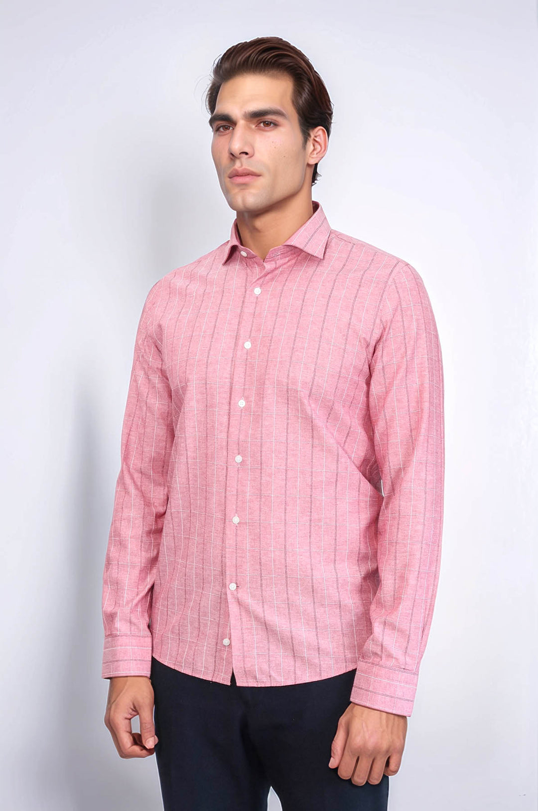 Camisa de cuadros burdeos claro para hombre | Wessi