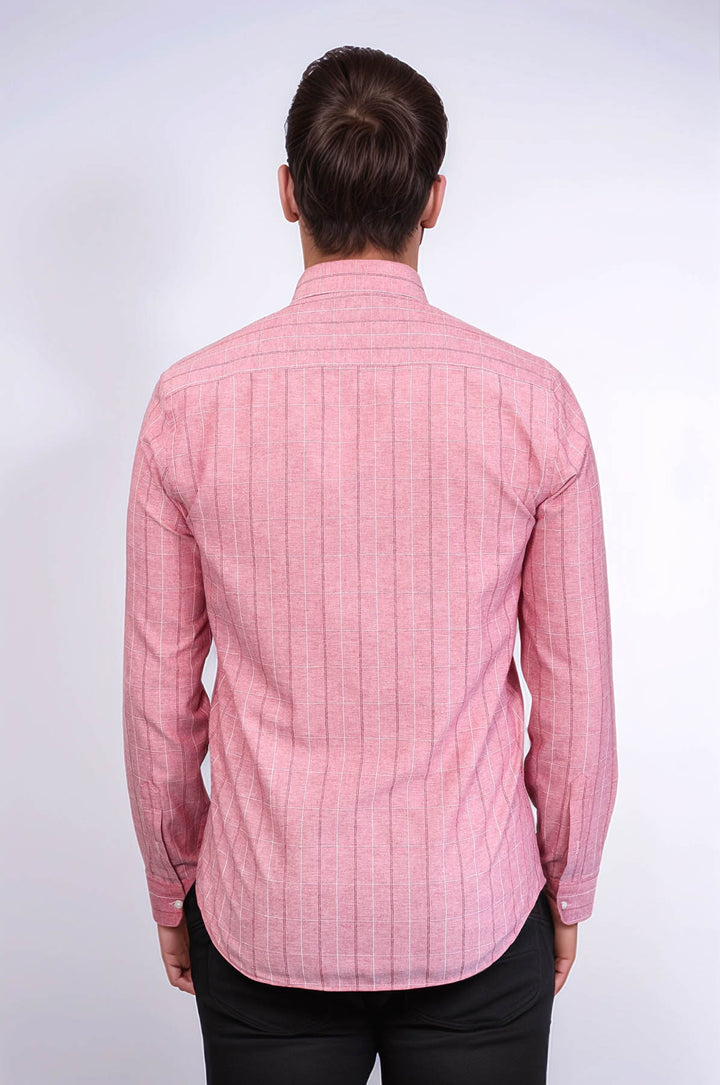 Camisa de cuadros burdeos claro para hombre | Wessi