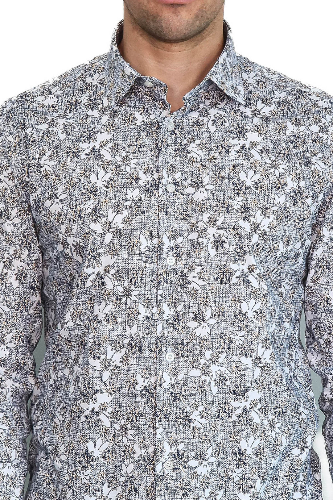 Camisa entallada gris con estampado Bloom - Wessi