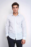 Camisa de cuadros azul cielo para hombre de corte ajustado - Wessi