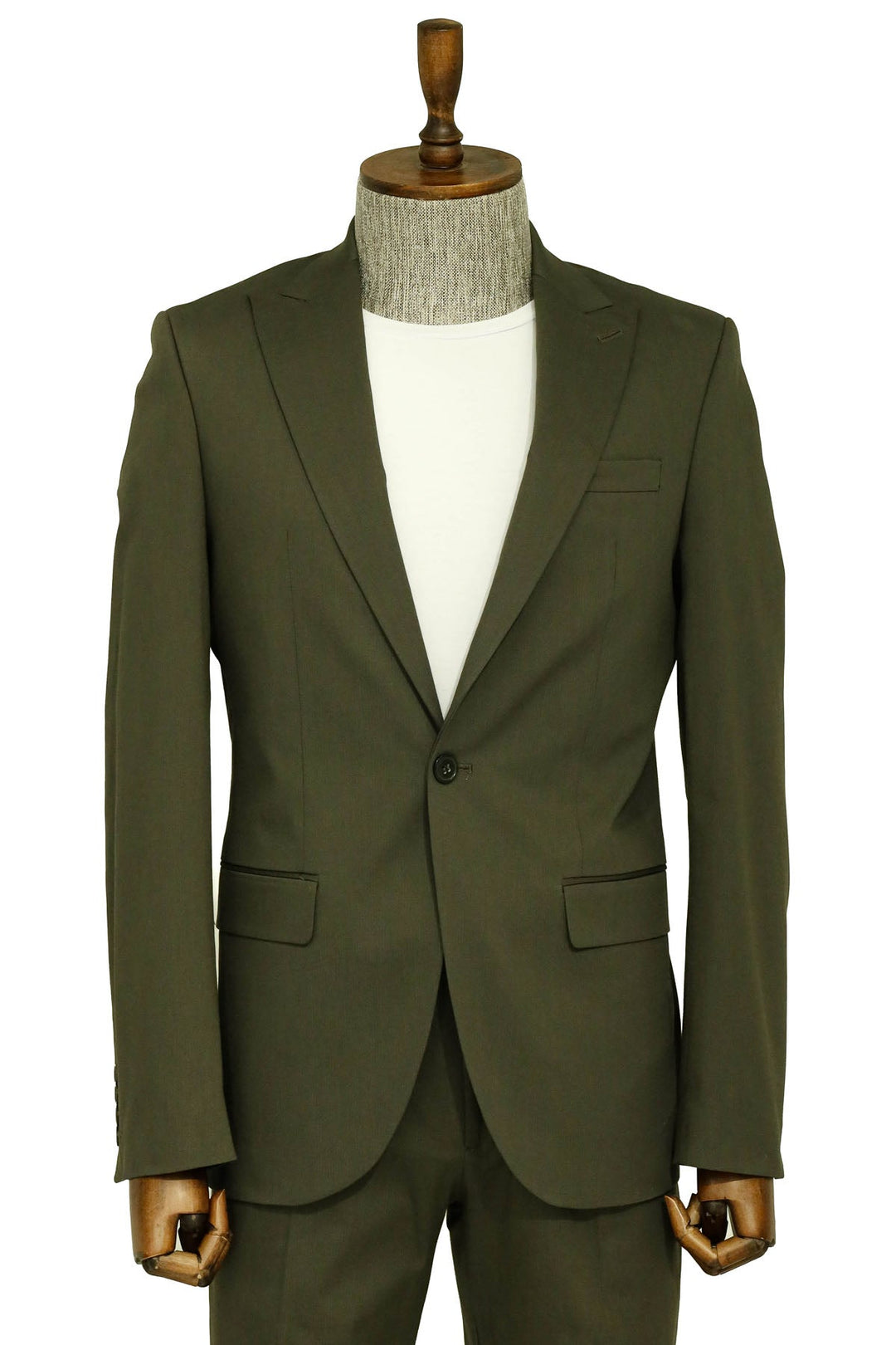 Traje de hombre verde de 2 piezas con un solo botón - Wessi