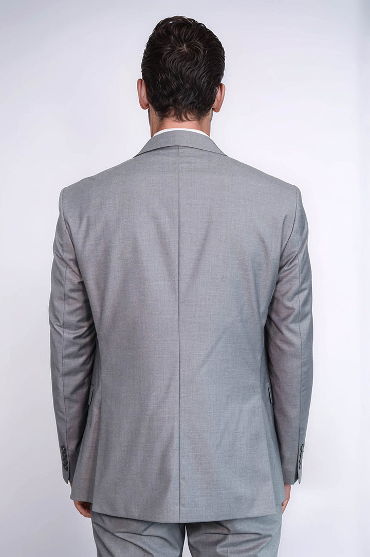 Traje gris ajustado para hombre con chaleco | Wessi