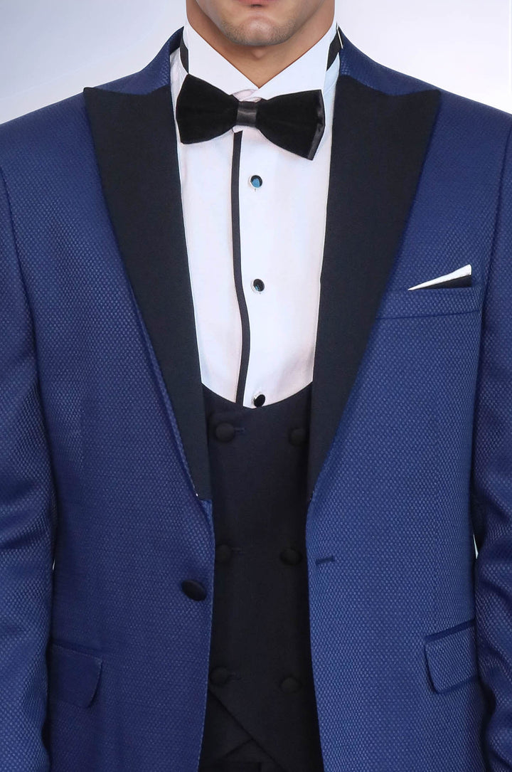 İndigo Mavi Damat Takım Elbise için Erkekler | Wessi