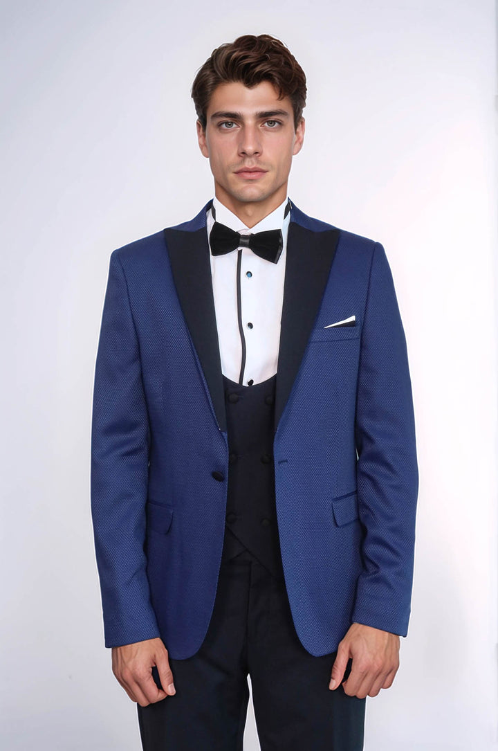 İndigo Mavi Damat Takım Elbise için Erkekler | Wessi