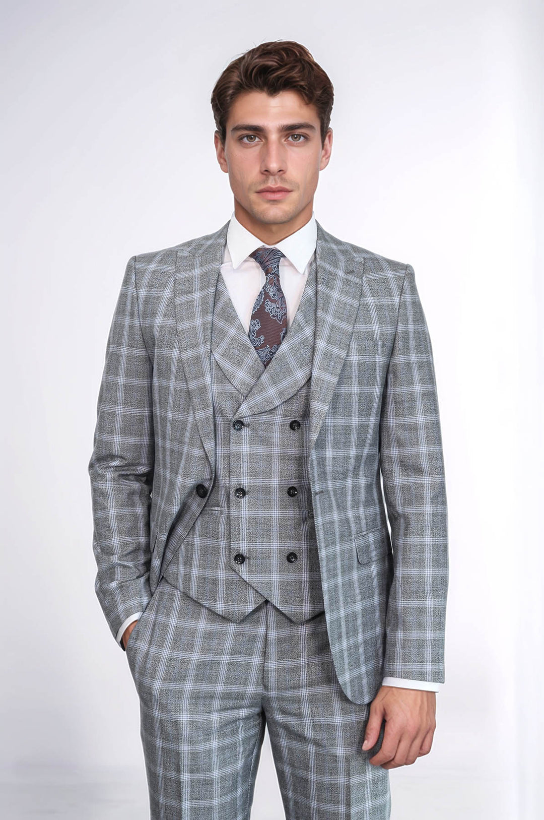 Traje gris cruzado | Wessi