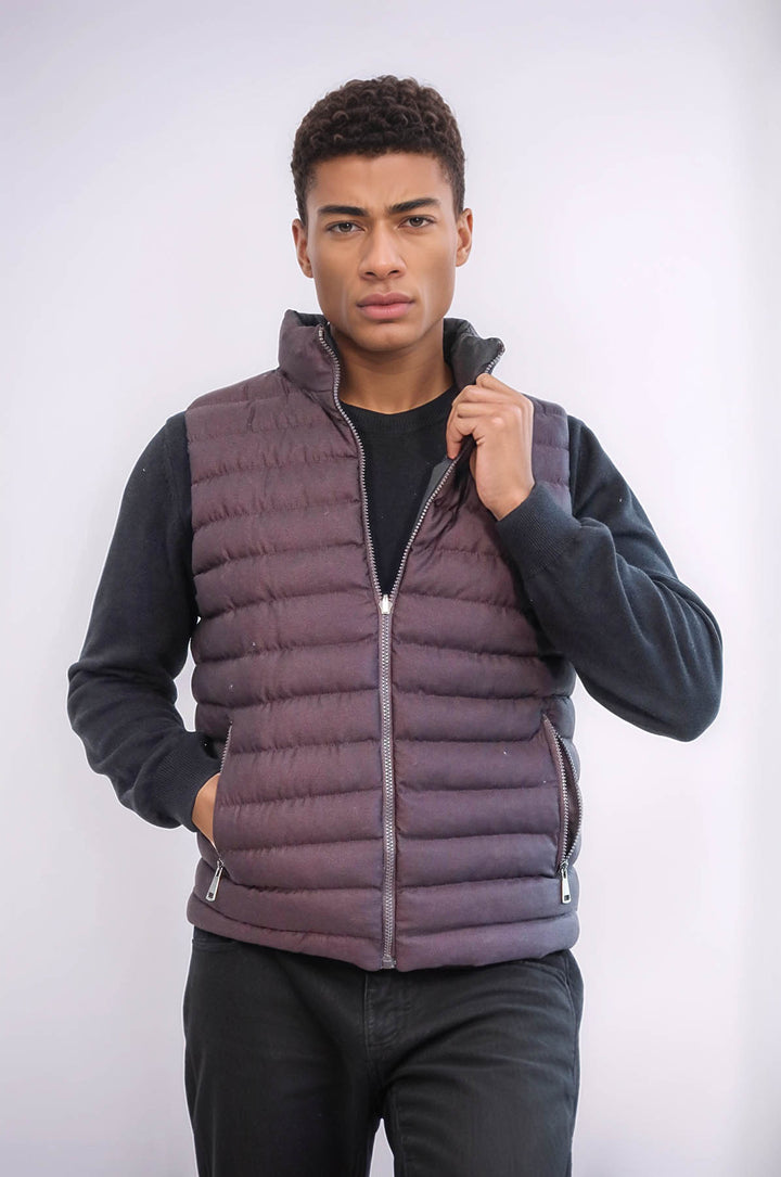 Chaleco de plumas reversible marrón para hombre - Wessi