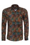 Camisa de hombre multicolor de manga larga con estampado animal - Wessi