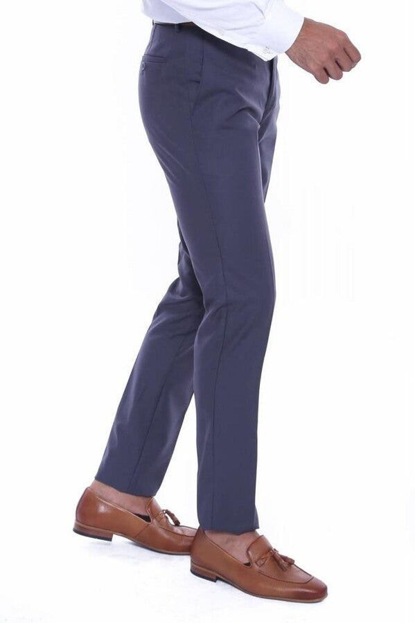 Antrasit Slim Fit Düz Erkek Pantolon - Wessi