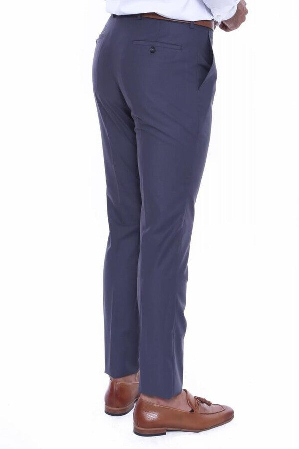 Antrasit Slim Fit Düz Erkek Pantolon - Wessi